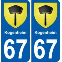 67 Kogenheim blason autocollant plaque stickers ville