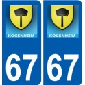 67 Kogenheim logo autocollant plaque immatriculation stickers ville