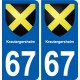 67 Krautergersheim coat of arms sticker plate stickers city