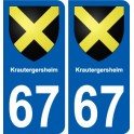 67 Krautergersheim blason autocollant plaque stickers ville