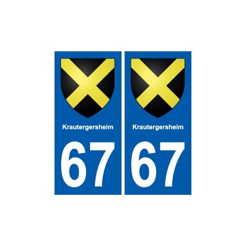 67 Krautergersheim coat of arms sticker plate stickers city