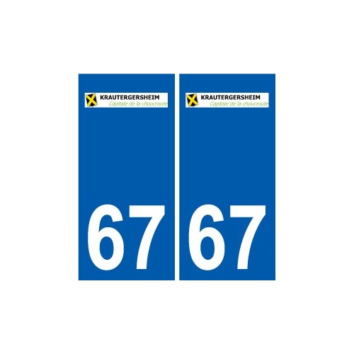 67 Krautergersheim logo autocollant plaque immatriculation stickers ville