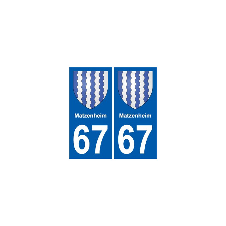 67 Matzenheim escudo de armas de la etiqueta engomada de la placa de pegatinas de la ciudad