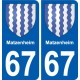 67 Matzenheim blason autocollant plaque stickers ville