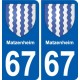 67 Matzenheim blason autocollant plaque stickers ville