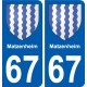 67 Matzenheim coat of arms sticker plate stickers city