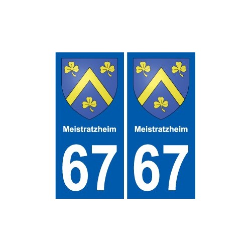 67 Meistratzheim escudo de armas de la etiqueta engomada de la placa de pegatinas de la ciudad