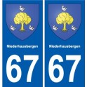 67 Niederhausbergen blason autocollant plaque stickers ville