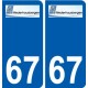 67 Niederhausbergen logo autocollant plaque stickers ville