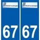 67 Niederhausbergen coat of arms sticker plate stickers city