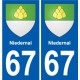67 Niedernai wappen aufkleber typenschild aufkleber stadt