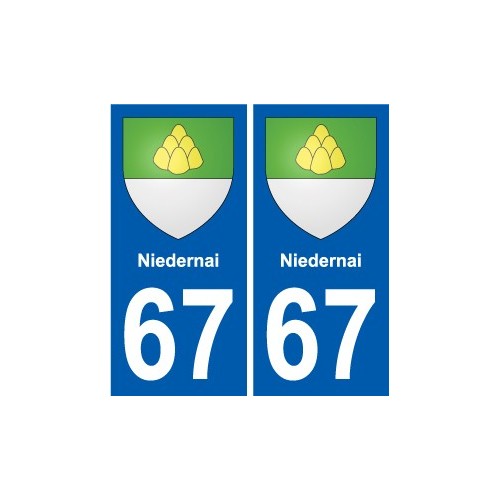 67 Niedernai blason autocollant plaque stickers ville