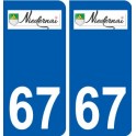 67 Niedernai logo autocollant plaque stickers ville