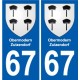 67 Obermodern-Zutzendorf blason autocollant plaque stickers ville