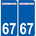 67 Ohlungen logo autocollant plaque stickers ville