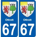 67 Ottrott blason autocollant plaque stickers ville