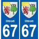 67 Ottrott coat of arms sticker plate stickers city