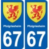 67 Pfulgriesheim blason autocollant plaque stickers ville