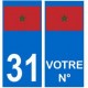 Maroc numéro choix autocollant plaque