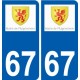 67 Pfulgriesheim stemma adesivo piastra adesivi città