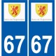 67 Pfulgriesheim wappen aufkleber typenschild aufkleber stadt