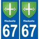 67 Riedseltz wappen aufkleber typenschild aufkleber stadt