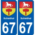 67 Schleithal blason autocollant plaque stickers ville