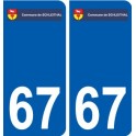 67 Schleithal logo autocollant plaque stickers ville