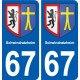 67 Schwindratzheim coat of arms sticker plate stickers city