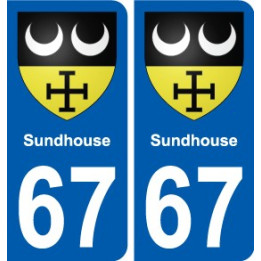 67 Sundhouse blason autocollant plaque stickers ville