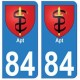 84 Apt autocollant plaque