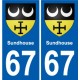 67 Sundhouse coat of arms sticker plate stickers city