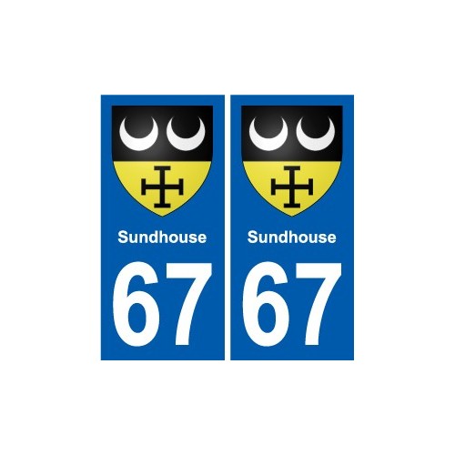 67 Sundhouse coat of arms sticker plate stickers city