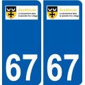 67 Sundhouse logo autocollant plaque stickers ville