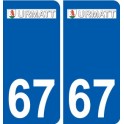 67 Urmatt logo autocollant plaque stickers ville