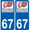 67 Wangenbourg-Engenthal stemma adesivo piastra adesivi città