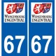 67 Wangenbourg-Engenthal escudo de armas de la etiqueta engomada de la placa de pegatinas de la ciudad