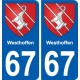 67 Westhoffen wappen aufkleber typenschild aufkleber stadt