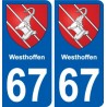 67 Westhoffen coat of arms sticker plate stickers city