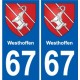 67 Westhoffen stemma adesivo piastra adesivi città