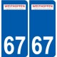 67 Westhoffen logo autocollant plaque stickers ville