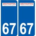 67 Westhoffen logo autocollant plaque stickers ville