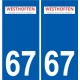 67 Westhoffen logo autocollant plaque stickers ville