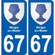67 Wingen-sur-Moder wappen aufkleber typenschild aufkleber stadt