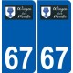 67 Wingen-sur-Moder coat of arms sticker plate stickers city