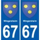 67 Wingersheim blason autocollant plaque stickers ville