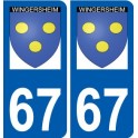 67 Wingersheim logo autocollant plaque stickers ville