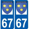 67 Wingersheim logo autocollant plaque stickers ville