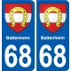 68 Battenheim blason autocollant plaque stickers ville
