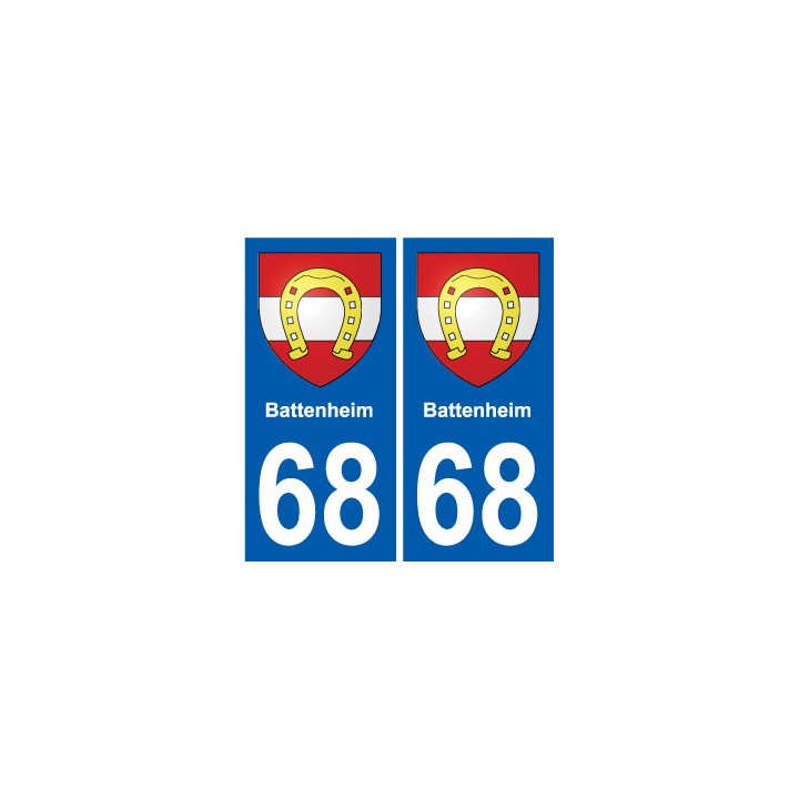 68 Battenheim coat of arms sticker plate stickers city